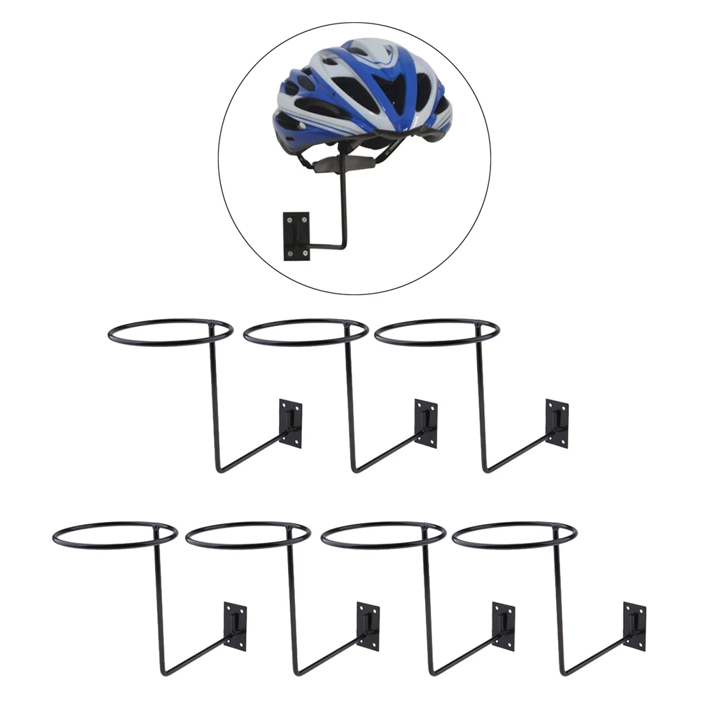 7Pcs Wall Mounted Motorcycle Steel Helmet Holder for Hockey Hat Space Saving