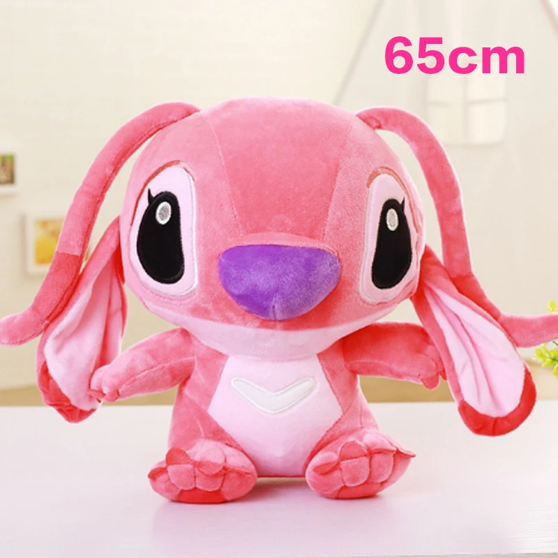 10-65 см Kawaii Stitch плюшевые игрушки мягкие милые аниме Лило и Стич шовные куклы для детей Детские Подушки Подарки на день рождения - Цвет: Pink65cm
