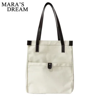 

Mara's Dream 2020 New Solid Color Fashion Simple Shoulder Bag Large Capacity Wild Canvas Large Bag Handbag