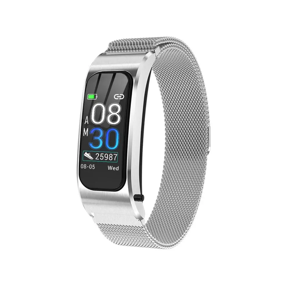 Для redmi xiaomi браслет Android браслет сердечного ритма кровяное давление смарт-Браслет фитнес-трекер Bluetooth Смарт-часы для мужчин и женщин - Цвет: Серебристый