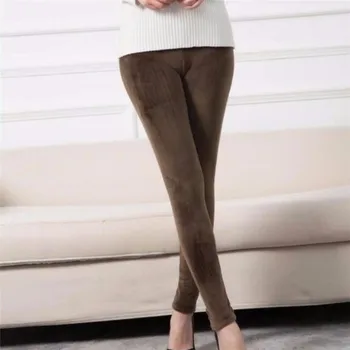 YRRETY Autumn Winter Fashion Plus Thick Velvet Warm Double Sided Cashmere Leggings Warm Pants Knit