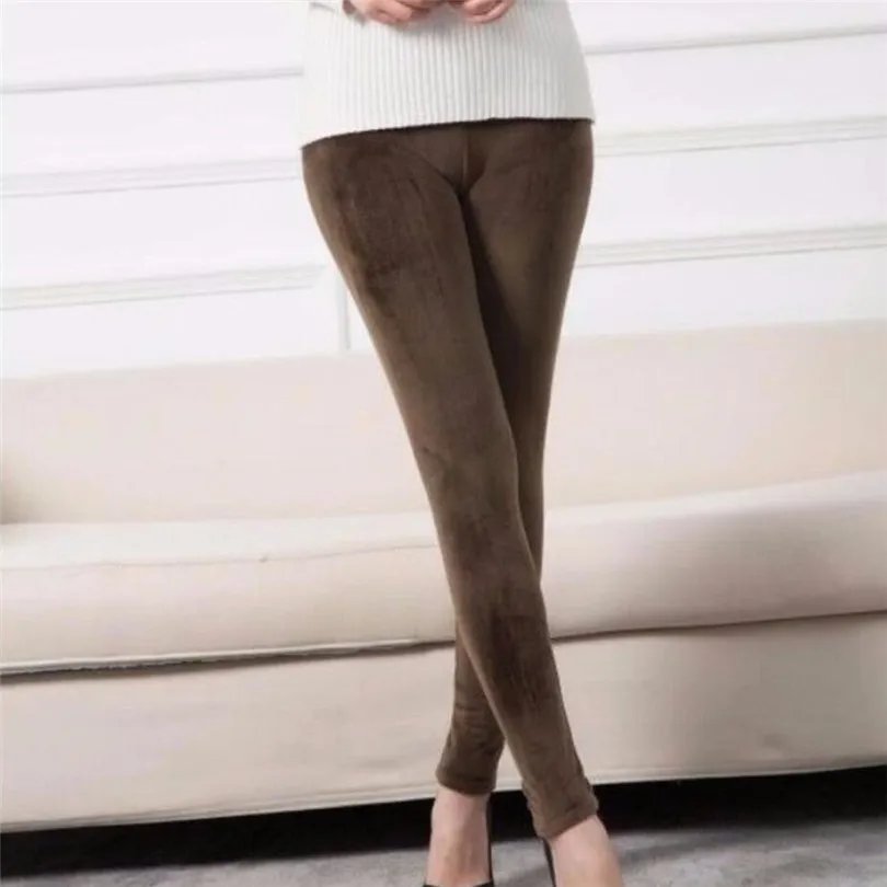 YRRETY Winter Leggings Knitting Plus Velvet Casual Legging New High Elastic Thicken Double Layer Warm Skinny Women Black Pants