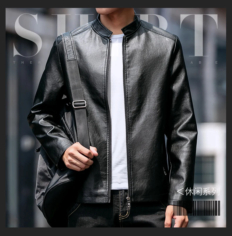 Autumn And Winter New Style Men's Locomotive Leather Coat Korean-style Washing PU Leather Jacket