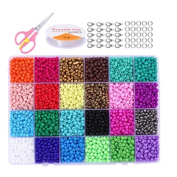 

Seed Beads for Bracelets 2mm Colored Small Glass Pony Beads for Bracelets Jewelry Making Crafts 24000 Pcs (24 Color)