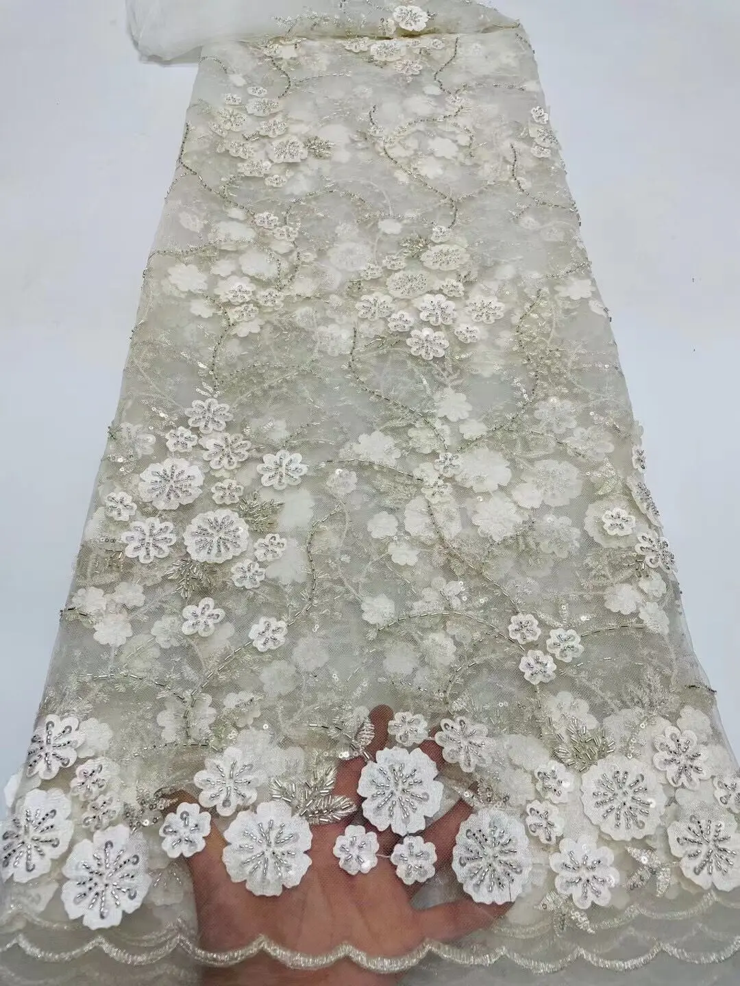 

Кружевная ткань с бусинами, нигерийская сетка, тюль, фатиновая кружевная ткань, Африканское женское вечернее платье, ткань с блестками