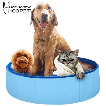 

Hoopet Foldable Pet Dog Cat Swimming Pool PVC Bathing Tub Durable Large Dogs Kitten Bath Pool Collapsible Summer Pets Products