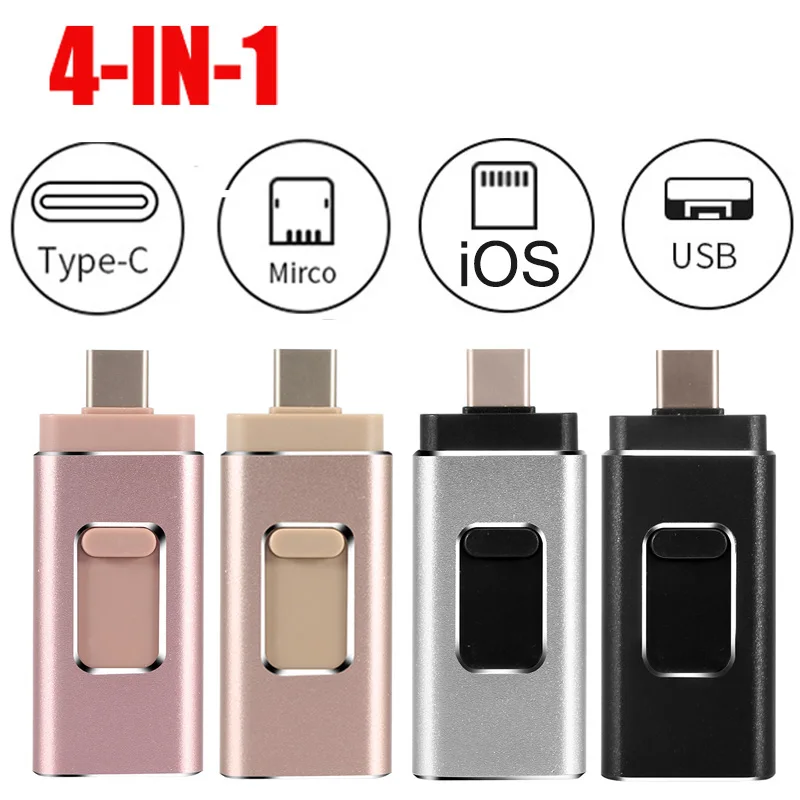 iOS Usb флэш-накопитель для iPhone/iPad/Android телефон Тип C USB палка для iPhone6 7 8 X XS XR Флешка 128 ГБ диск на ключ