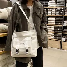 Сумки для женщин Модная ретро одноцветная Большая вместительная Повседневная Холщовая Сумка через плечо bolsa feminina#2N28