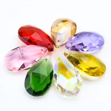 2PCS 8 Colors Tear Drop Crystal Prism Suncatcher Pendant Chandelier Crystal Lamp Parts Hanging Rainbow Maker Home Wedding Decor