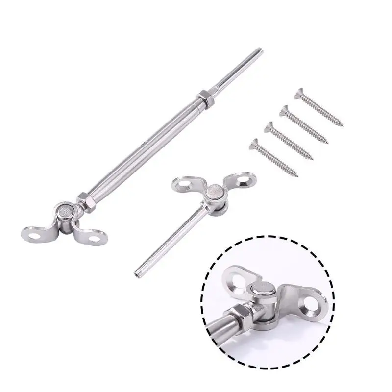 5pcs Stainless Steel Deck Cable Track Kit for Wood Posts Turnbuckle Screws