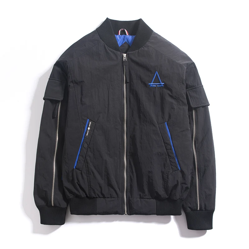 Japanese winter short down jacket men stand collar tide brand embroidery thick warm color contrast men's down casual jacket