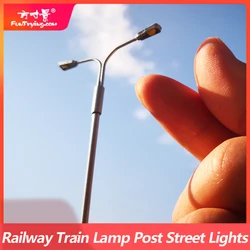 Lámpara de tren a escala HO N TT, luces de poste de calle de estilo moderno, bulevar, autopista, luces de área de estacionamiento, diseño de tren, 3 uds.