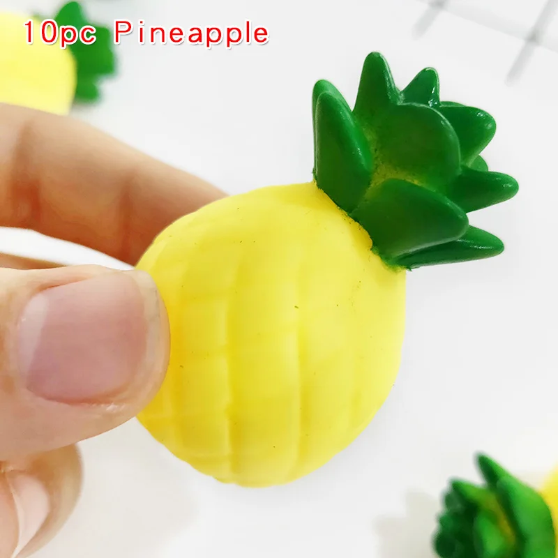 10pc Pineapple 2 шт./10 шт. милая розовая свинка антистрессовая игрушка креативный Забавный детский подарок украшение дома стресс сжимаются Мультяшные мягкие животные сжимаются игрушки - Цвет: 10pc Pineapple