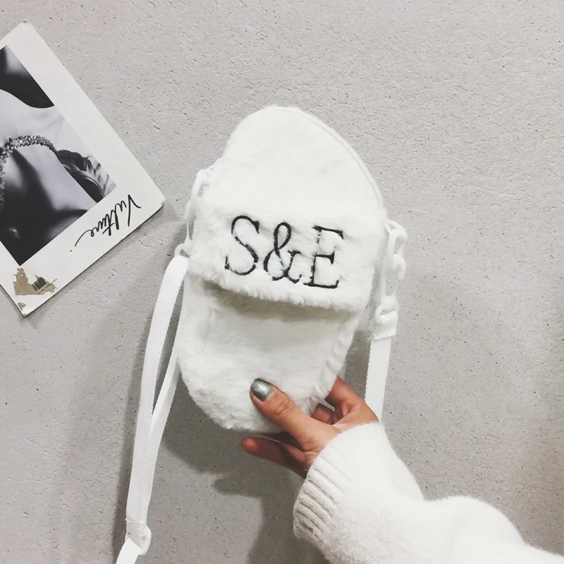 

Plush Batch Slipper Leopord Pattern Simple Pillow INS Hong Kong Style Trendy Bag Online Celebrity-One-Shoulder Oblique WOMEN'S B