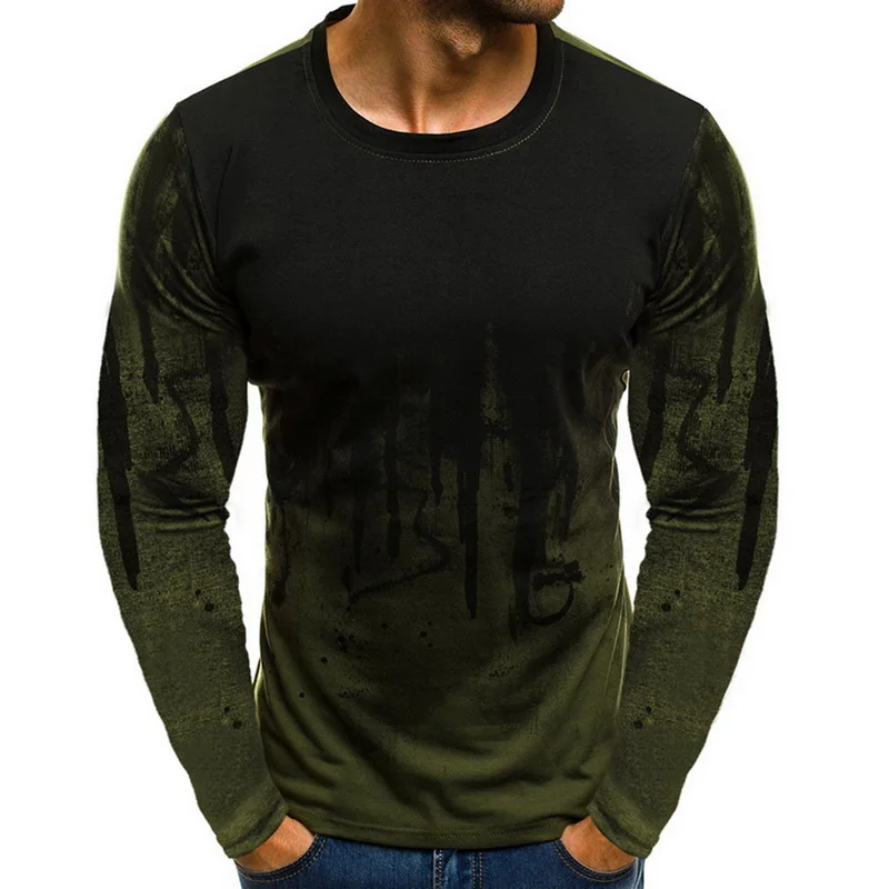 NIBESSER весенние мужские футболки размера плюс 3XL полосатая футболка с длинным рукавом Повседневная Однотонная футболка с круглым вырезом эластичные топы для фитнеса в стиле хип-хоп