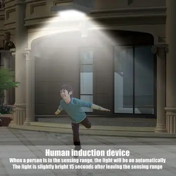 

16 LED Solar Power Motion Sensor Garden Yard Security Sensing Outdoor Waterproof Lamp Wireless Degrees 120 Lighting E7I1