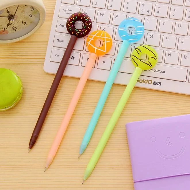 1pcs/lot Kawaii 3D Double-sided Donut Candy Hooded Gel Pen Writing Gifts Korean Stationery
