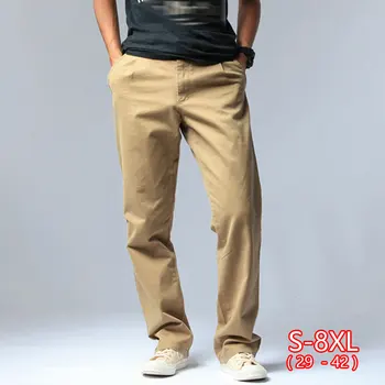 

Pants Trousers Overalls Loose Spring And Autumn Cotton Plus Size Large Men Cargo Office Formal for Long Casual Is