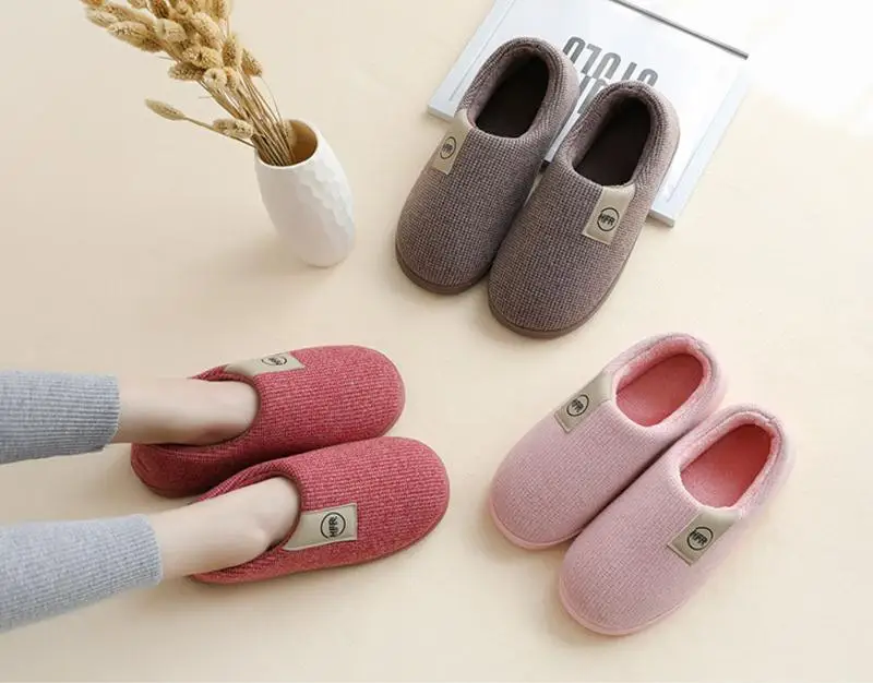 Winter Warm Shoes Woman Men Indoor Slippers Soft Plush Lovers Home Floor Slipper Anti-slip Ladies Bedroom Slides SH08212