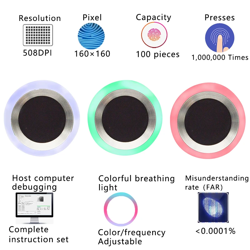 SAMIROB SFM-V1.7 Semiconductor Integrated Touch Kapazitive Erfassung und Identifizierung Fingerabdrucksensormodul – Detail 3