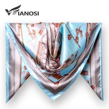 [VIANOSI] шарфы для женщин с принтом, саржевый квадратный шелковый шарф, шаль, бандана для головы, большой хиджаб для женщин 90X90 см