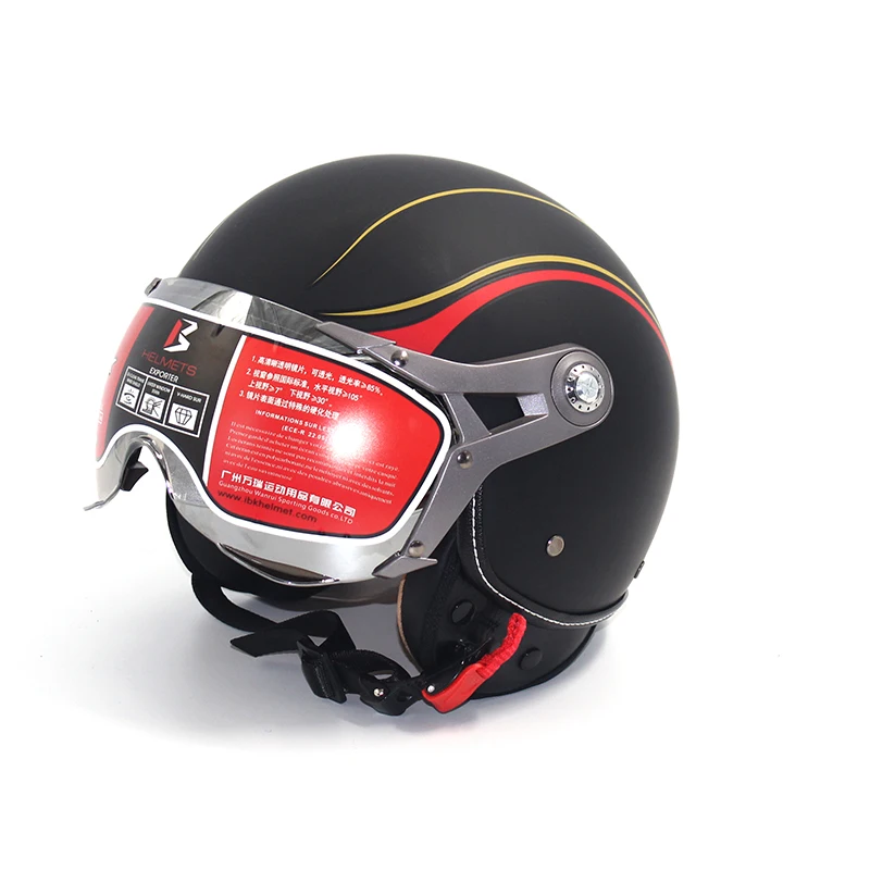 IBK мотоциклетные шлемы Электрический велосипед Скутер Casco шлем унисекс 3/4 анти-УФ Открытый лицо стиль четыре сезона шлем - Цвет: black matte