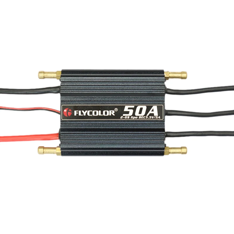 

Flycolor 50A Brushless ESC for RC Boat 2-6S with 5.5V/5A BEC
