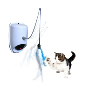 

Intelligent Automatic Rotation Feline Funny Cat Stick Laser Pet Interactive Toys Pet Cat Supplies Without Battery Easy Install