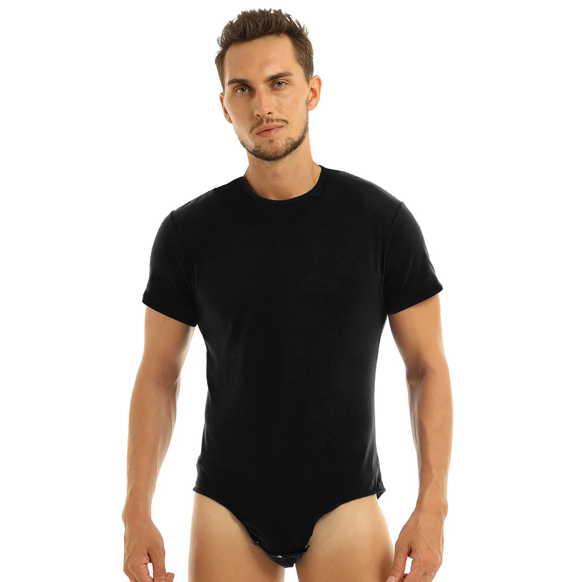 thumbnail image 1 of Ropa de hombre para adultos, peleles de una pieza para bebés, lencería, ropa de fiesta para discoteca, camiseta de manga corta con entrepierna a presión, mono, pijama, 1 of 5