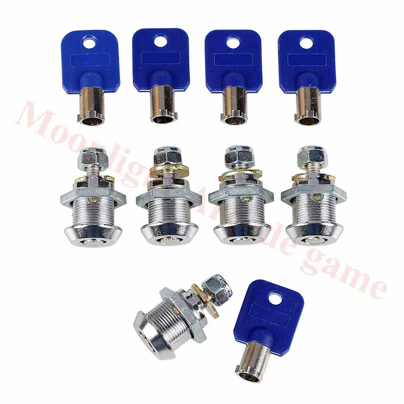 5pcs /lot Arcade Machine Parts Short Cash Door Tool Box 17mm Tubular Cam Locks + Same Number Keys for Arcade Game Machine