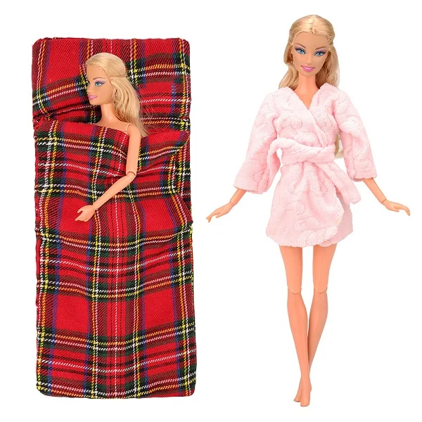 Новая высококачественная Ночная одежда ручной работы Рождественская кукла аксессуары спальный мешок для куклы Барби одевание Лучший подарок DIY для девочки - Цвет: 2 items No Doll