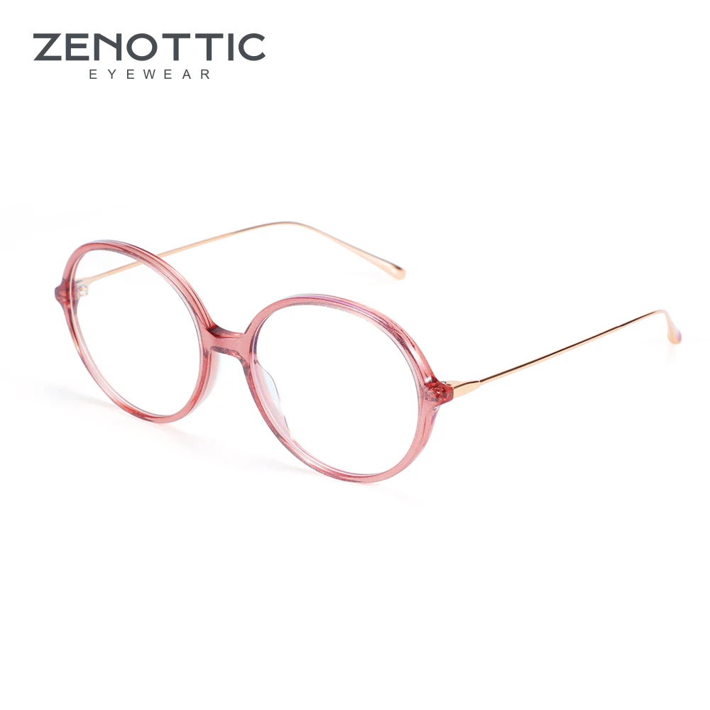 ZENOTTIC компьютерные очки, очки, женские очки, оправа, круглые очки с полной оправой, очки, поддельные очки, модные аксессуары - Цвет оправы: 001