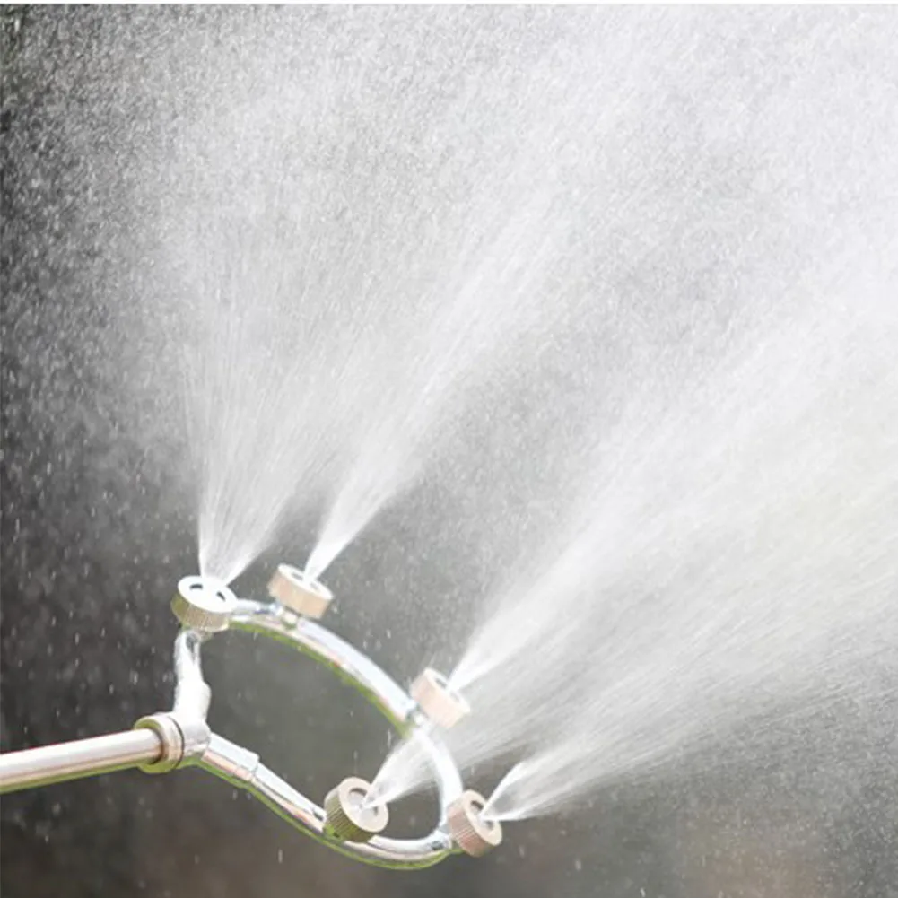 Распылительная насадка под высоким давлением прочная садовая полив из нержавеющей стали Серебряная водосберегающая универсальная сельскохозяйственная оросительная система