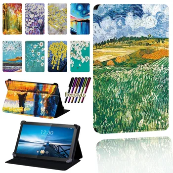 

Tablet Case Cover for Lenovo Smart Tab M8 8 " / Tab M10 10.1" Anti-fall Leather Pu Stand Lightweight + Pen