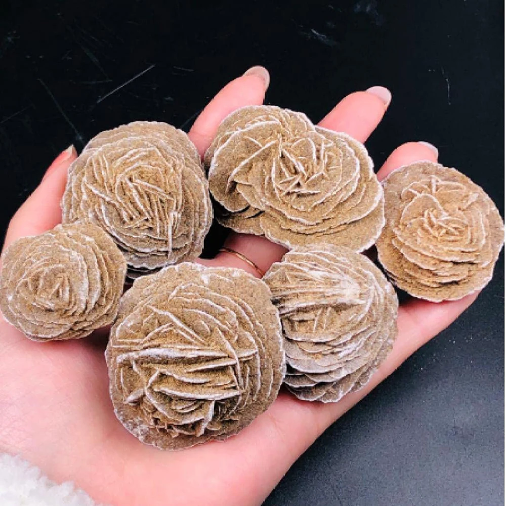 자연 아름다운 석영 사막 장미 크리스탈 미네랄 셀레나이트 원시 돌 표본 Reiki 치유를위한 거친 보석 Adenium Obesum