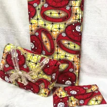 Африканская вощеная ткань принтом африканская ткань с 2 шт Женская сумочка горячая Распродажа Анкара Ткань 6 ярдов Хлопок Ткань для платья TN-A55