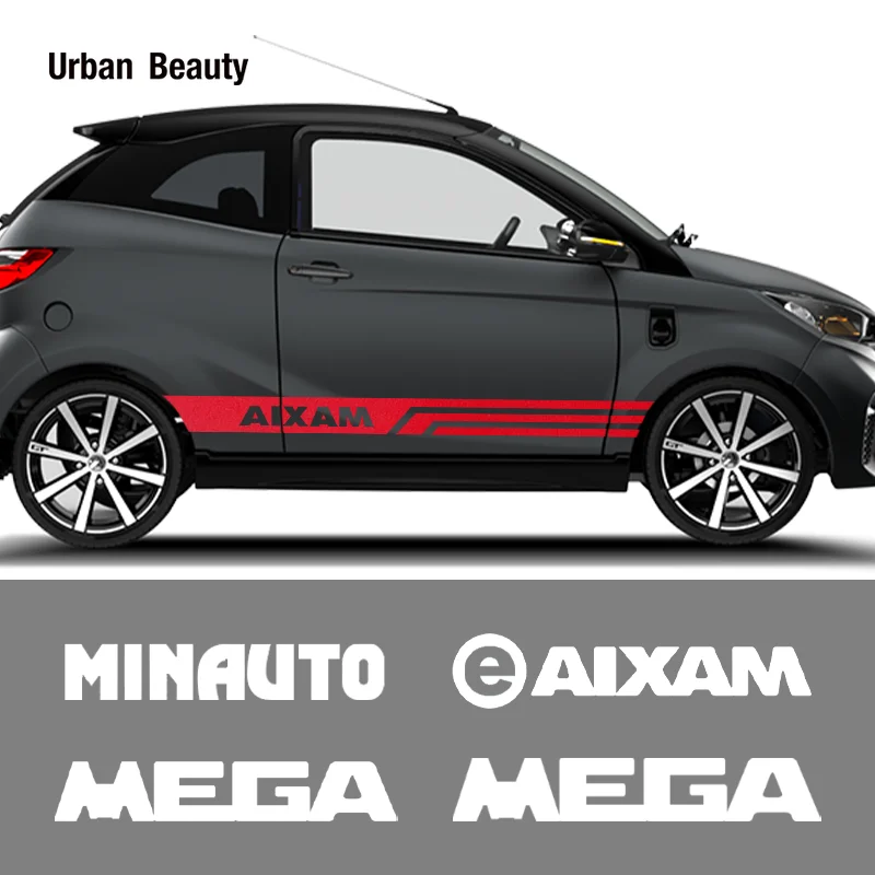 2 Pezzi Adesivi Laterali Per Auto Adesivi Per Pellicole In Vinile Per Aixam E-Aixam Minauto Sansation Mega Accessori Auto Adesivi Per Auto E Decalcoma