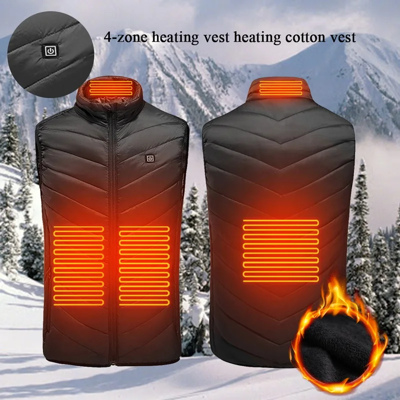 

Winter Outdoor Men Electric Heated Vest USB Heating Vest Winter Thermal Cloth Feather Camping Hiking Warm Hunting Jacket