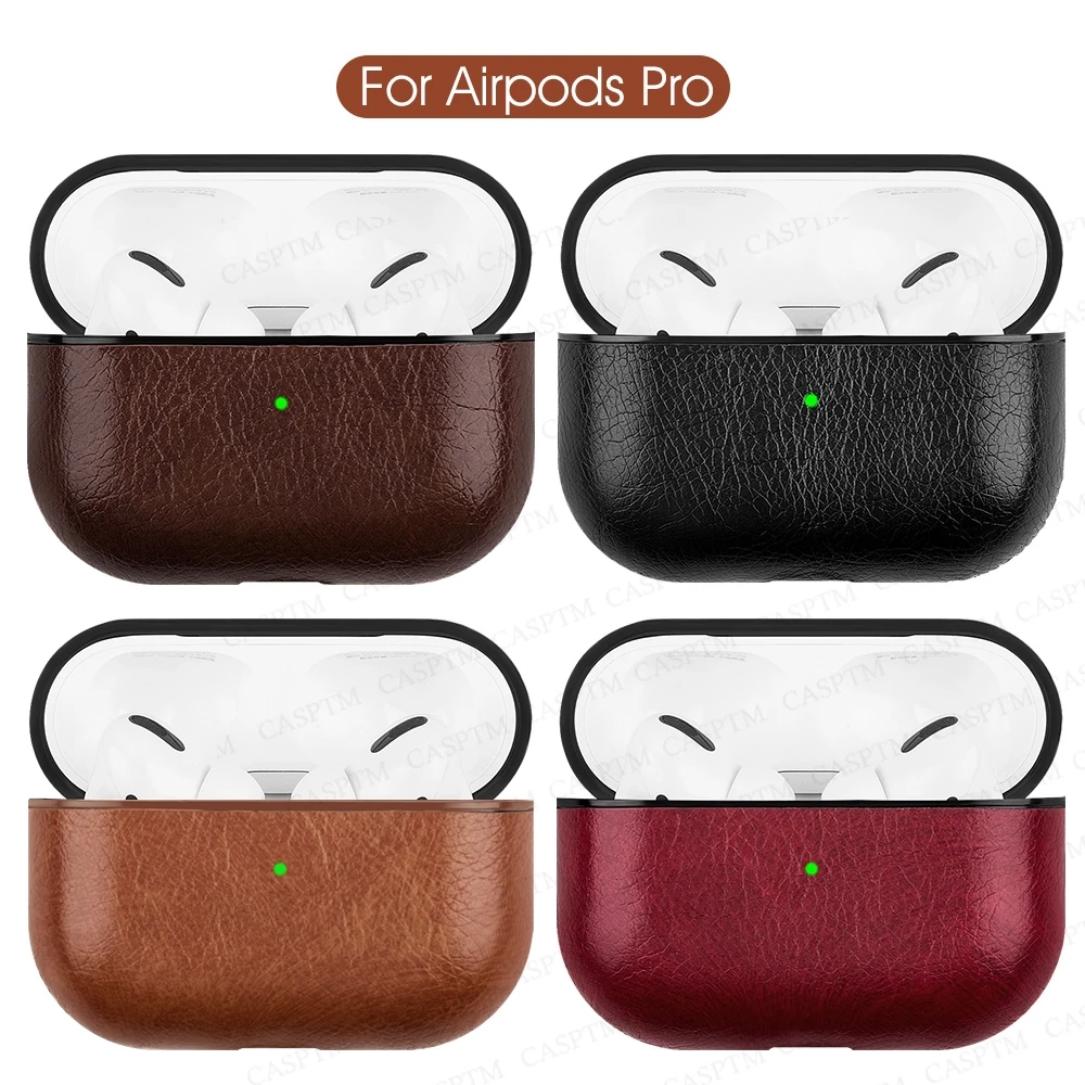 Чехол из натуральной коровьей кожи для AirPods Pro роскошный кожаный защитный чехол в
