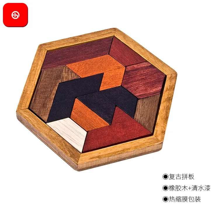 

Liu jiao pan Building Blocks Toy Solid Wood Retro Jigsaw Puzzle Educational Brains Table Game Gift 11 Tangram Jigsaw Puzzle