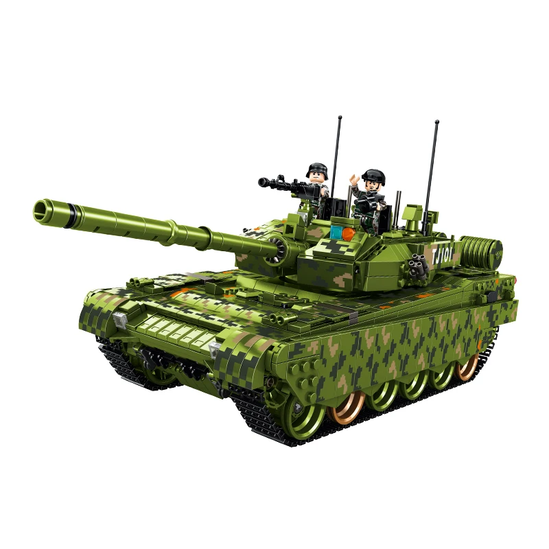 1000+ шт Panlos Военная серия большой бронированный танк модель марширующий Танк армейский город просветление строительные блоки детские игрушки - Цвет: 632022