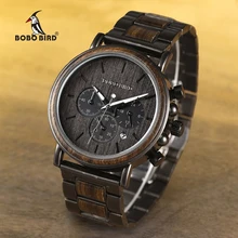 Бобо птица деревянные часы для мужчин секундомер erkek kol saati деревянные наручные часы мужской шоу Дата создать подарок saat erkek relogio masculino