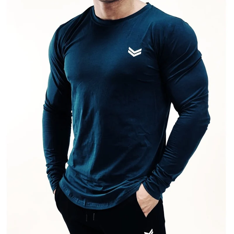 Long Sleeve Tee Shirts for Men Dry Fit Pullover Muscle T Shirt,Running Workout Shirts Athletic Fitness & Gym Top