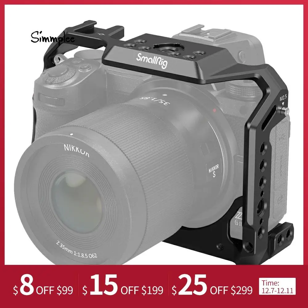 

SmallRig Full Camera Cage for Nikon Z5/Z6/Z7/Z6II/Z7II Camera With Cold Shoe & NATO Rai 2926