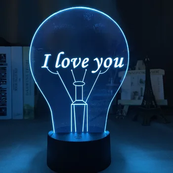 

3d Illusion Bulbing Led Night Light I Love You for Girl Bedroom Decor Nightlight Led Color Changing Acrylic Baby Night Lamp Gift