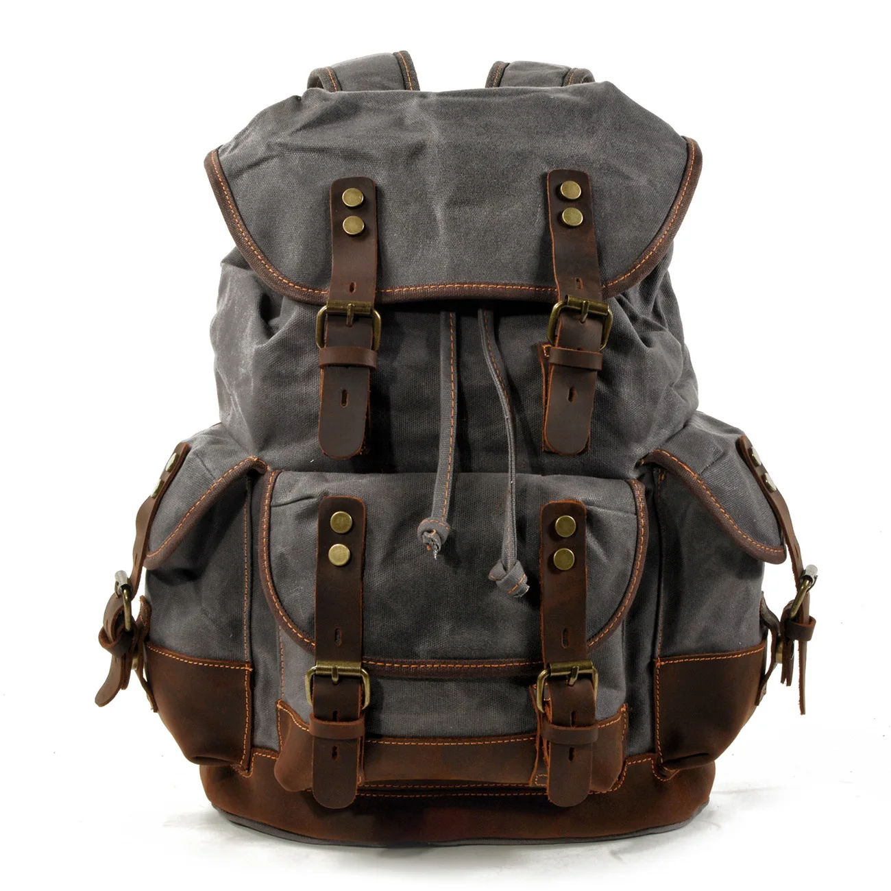 Хлопковый холщовый рюкзак с масляным воском, мужской рюкзак большой емкости, винтажный водонепроницаемый рюкзак 1" для ноутбуков, рюкзак с заклепками