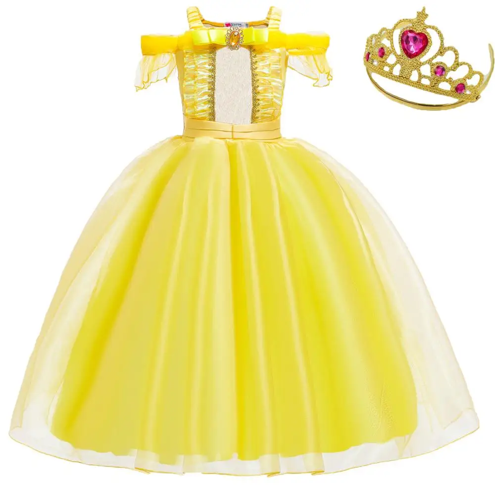 Princess Little Girls Cosplay Summer Flower Dresses Girl's Snow Queen Dress Clothing Baby Kids Beauty Princess Clothes Customes smocked baby dresses Dresses