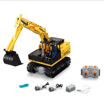 

New Simulation Technic Excavator Loader Model Building Blocks Brick with Motors City Kids Toys for Children Gifts