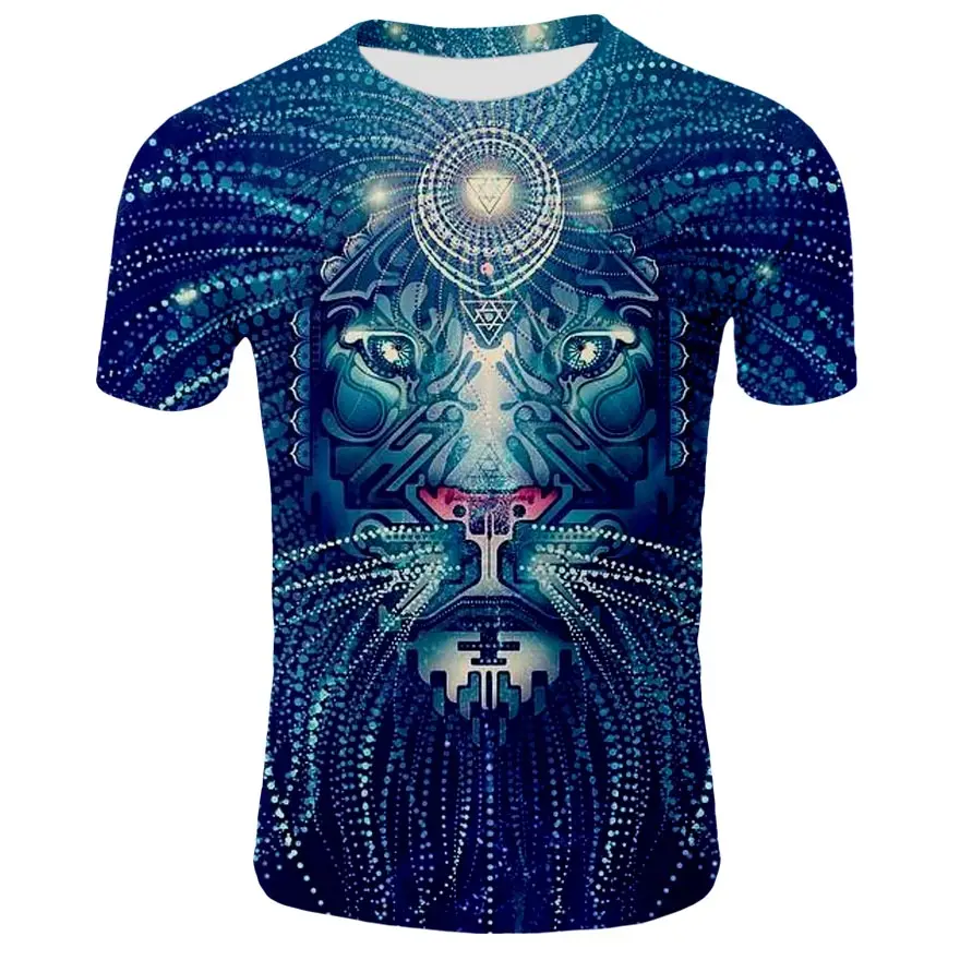 Мужская футболка со львом, забавная футболка с 3d принтом, футболка в стиле хип-хоп, крутая Мужская Уличная одежда, модная повседневная футболка с коротким рукавом и круглым вырезом, футболка с животными