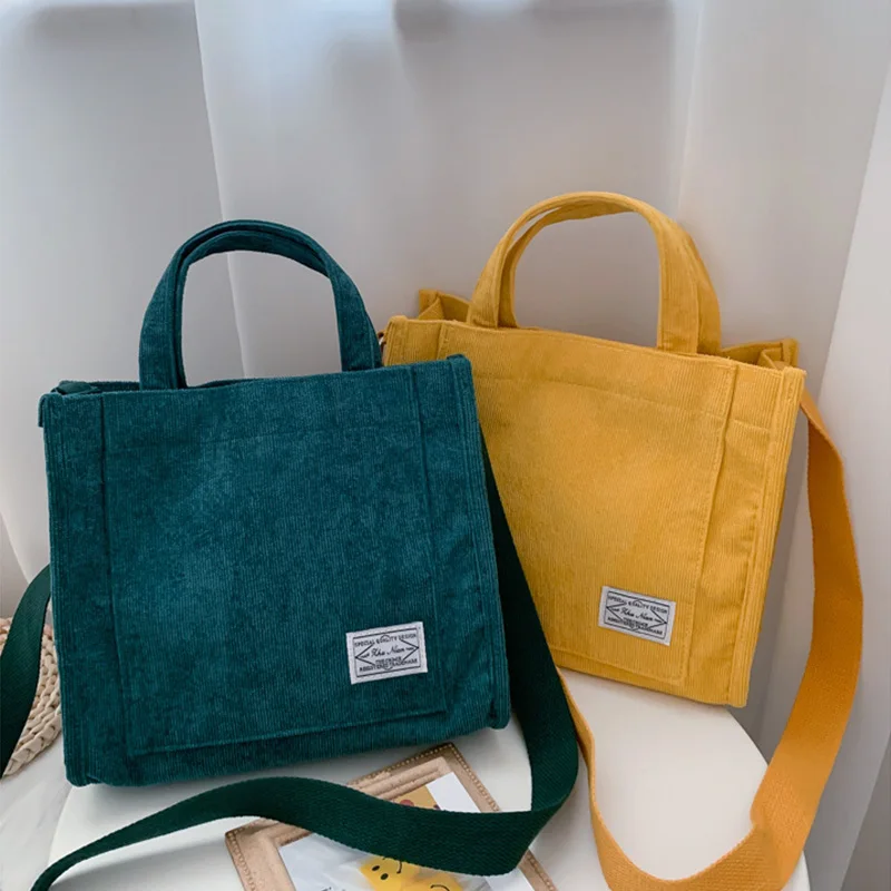 2021 Small Corduroy Bag Womens Shoulder Bag Designer Girls Handbags Female Shopper Bag Crossbody Bag Vintage Book Messenger Bag